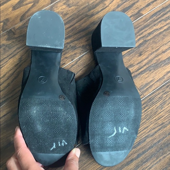 Black Suede Heeled Mules - Picture 4 of 4